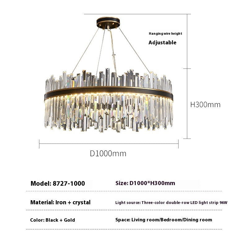 Black Gold Copper LED Crystal Chandelier