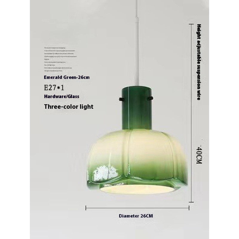 Retro Coloured Glass Bud Pendant Light