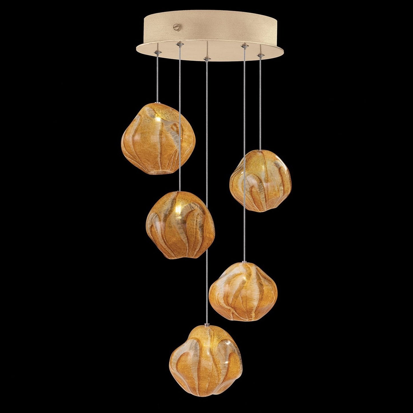 12-Inch Sculptural Handblown Glass Pendant Light