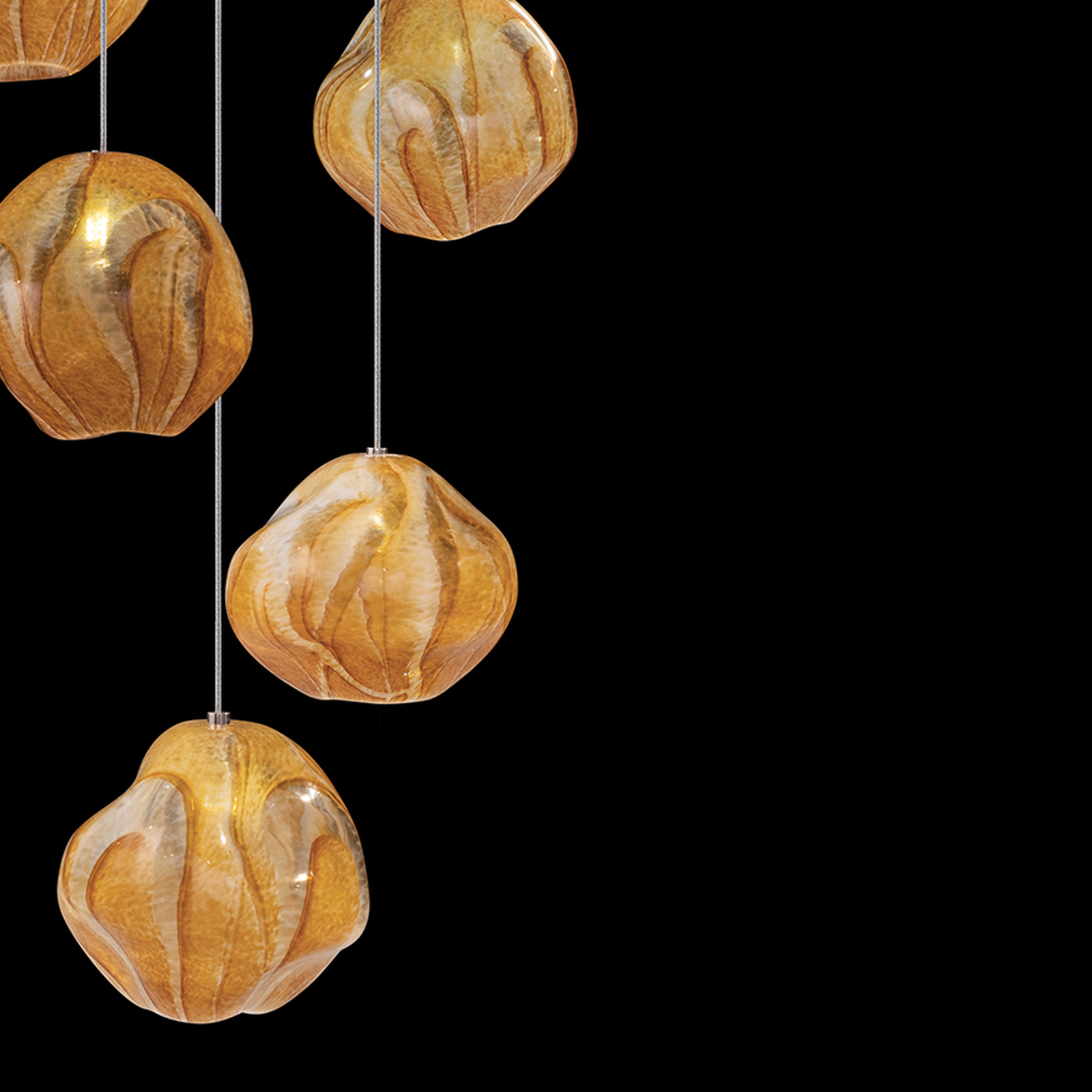 12-Inch Sculptural Handblown Glass Pendant Light