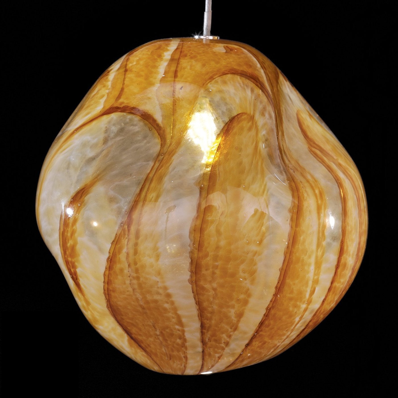 12-Inch Sculptural Handblown Glass Pendant Light