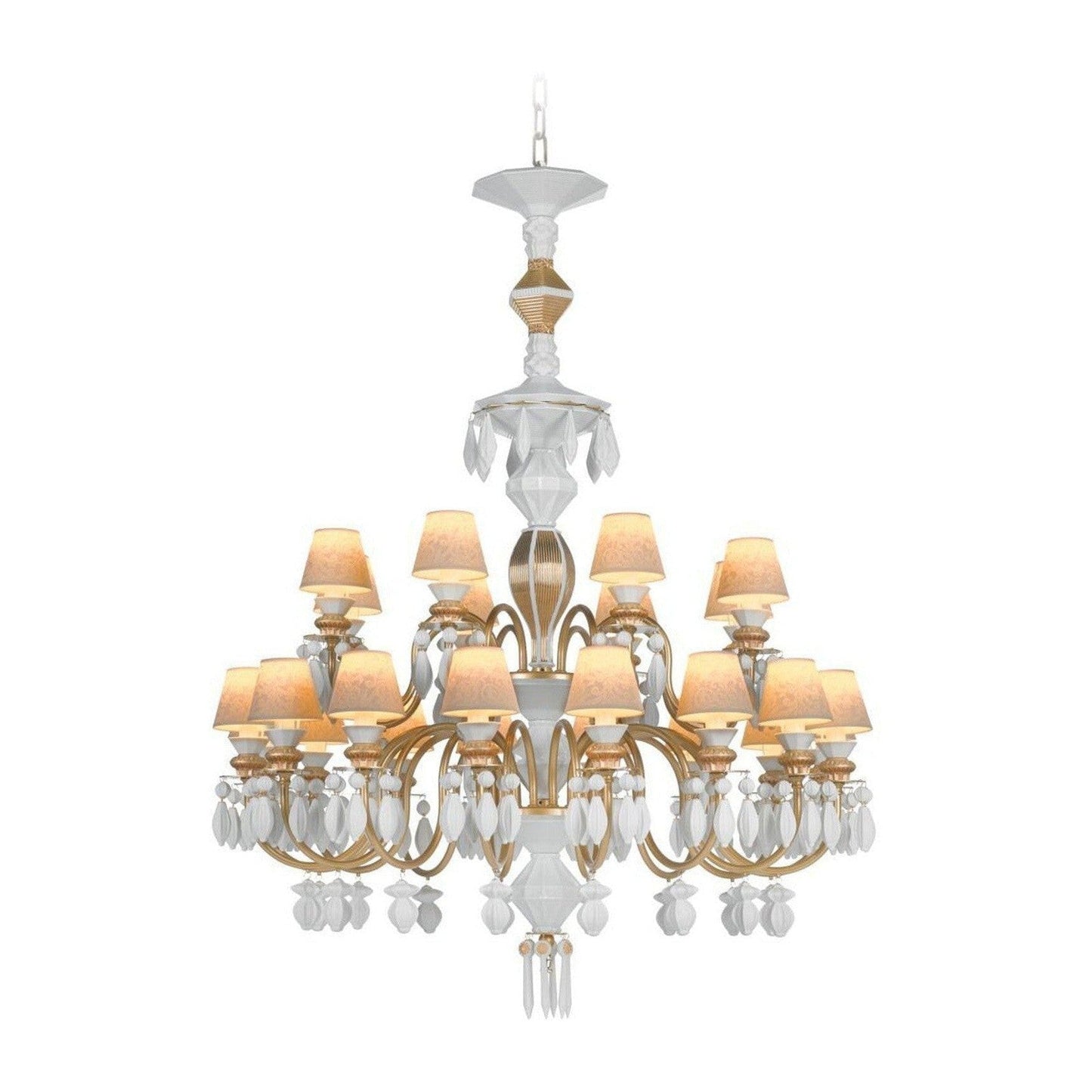 24-Light White Porcelain Gloss Chandelier