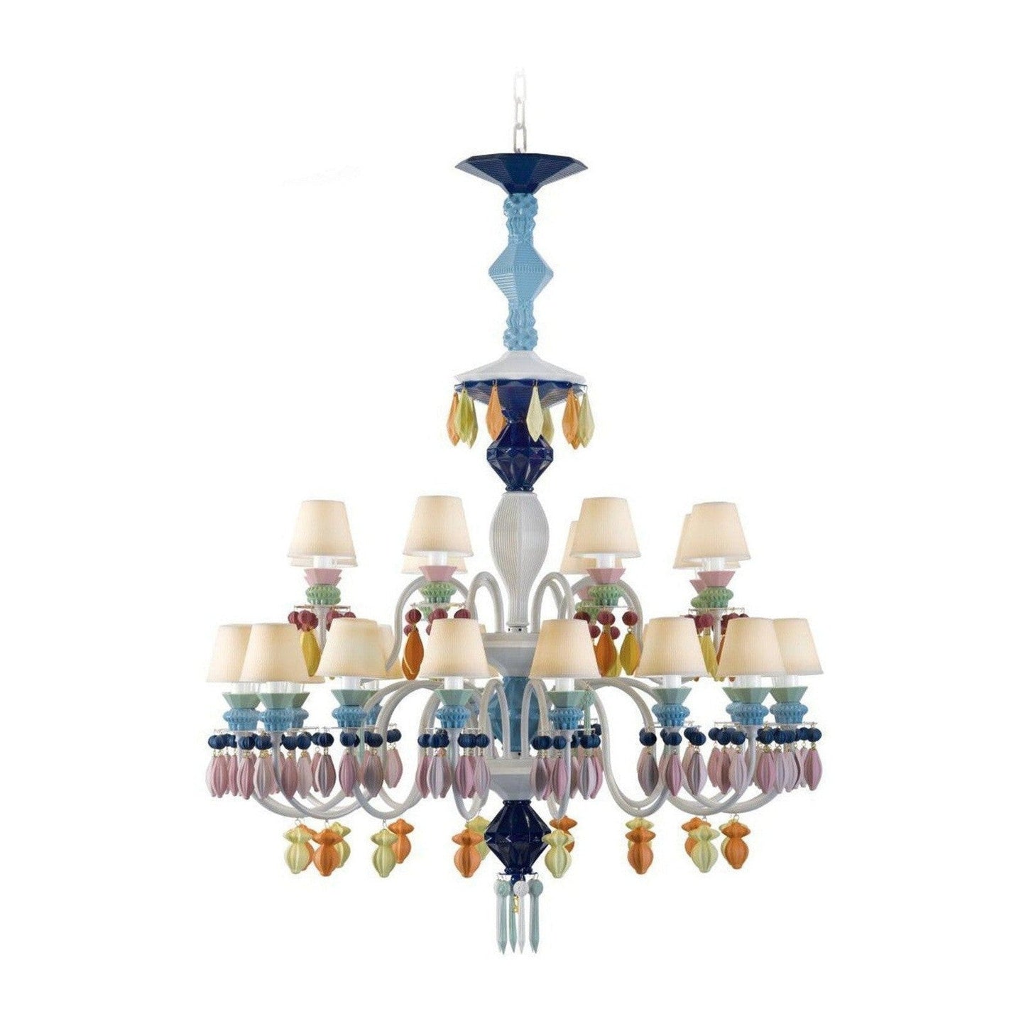 24-Light White Porcelain Gloss Chandelier