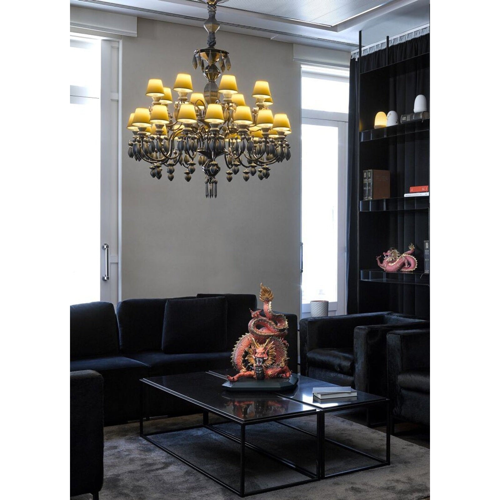 24-Light White Porcelain Gloss Chandelier