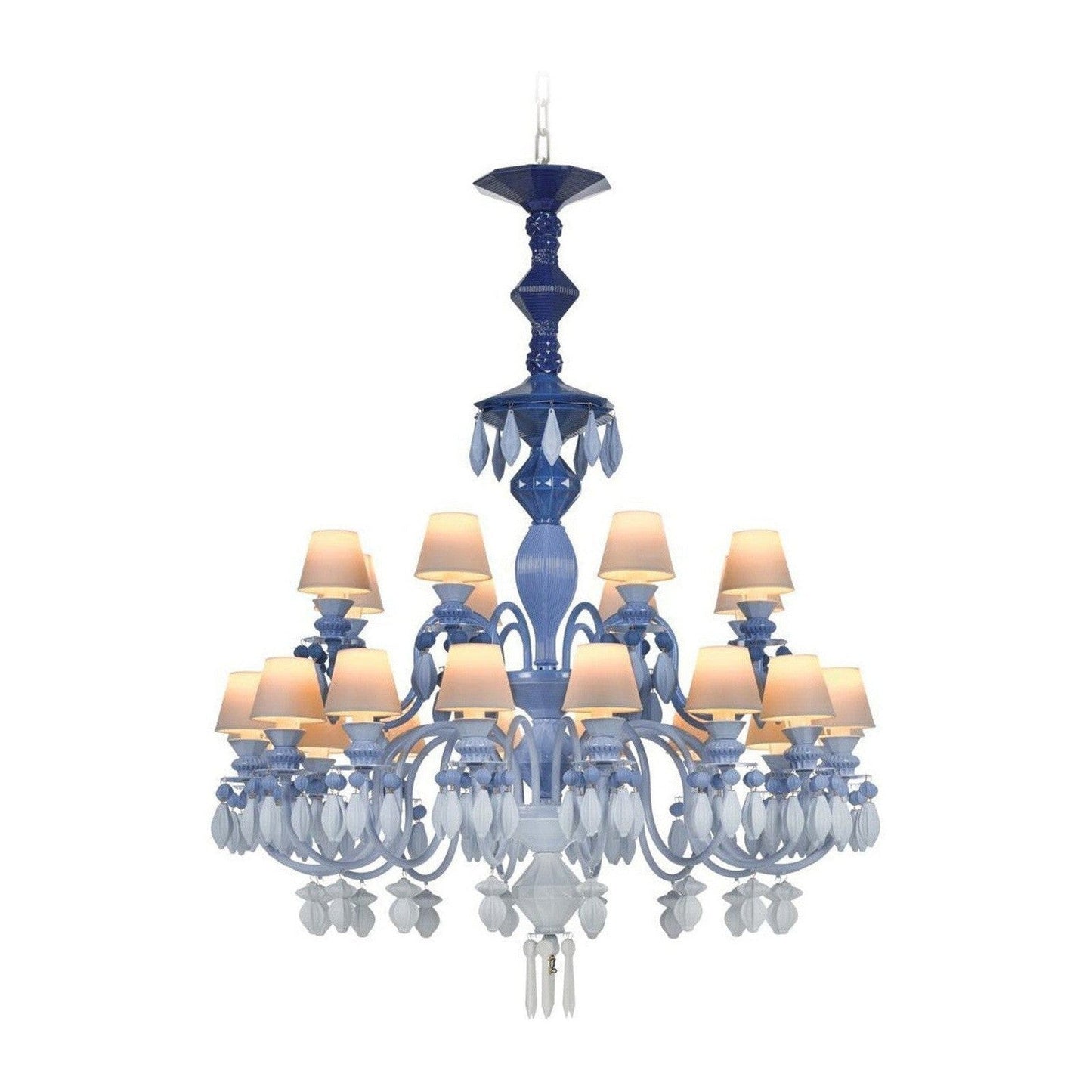 24-Light White Porcelain Gloss Chandelier