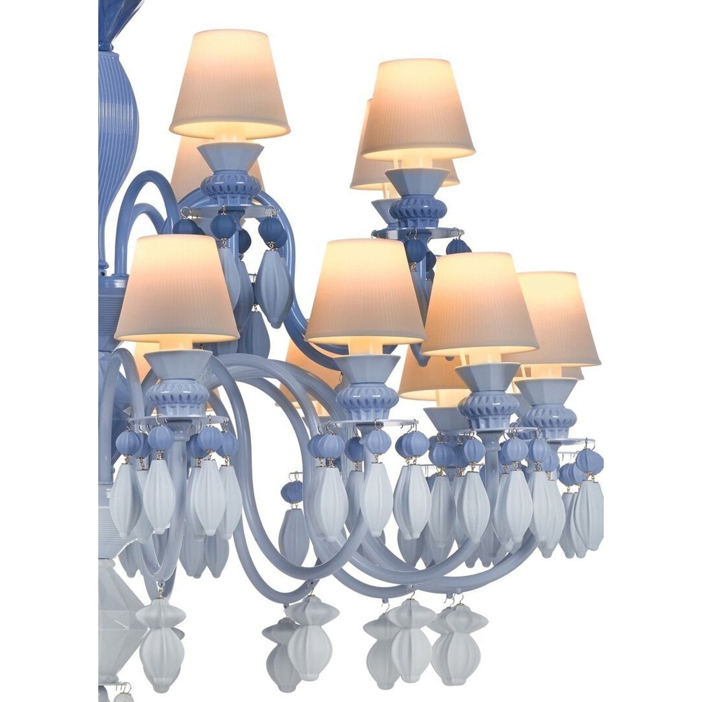 24-Light White Porcelain Gloss Chandelier