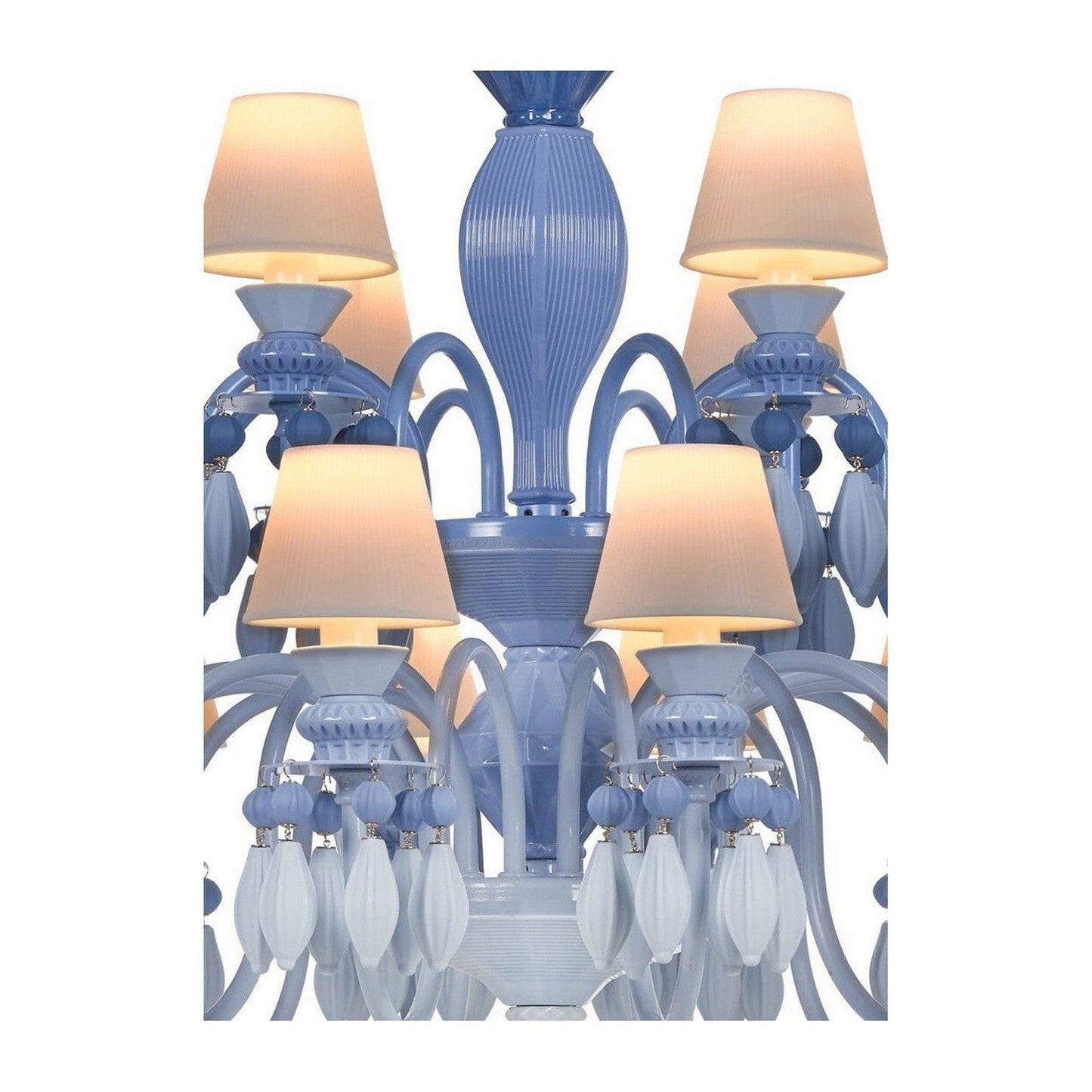 24-Light White Porcelain Gloss Chandelier