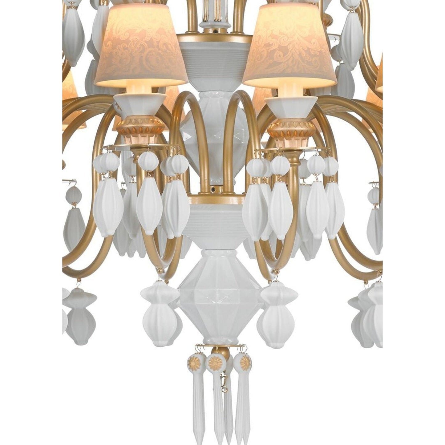 24-Light White Porcelain Gloss Chandelier