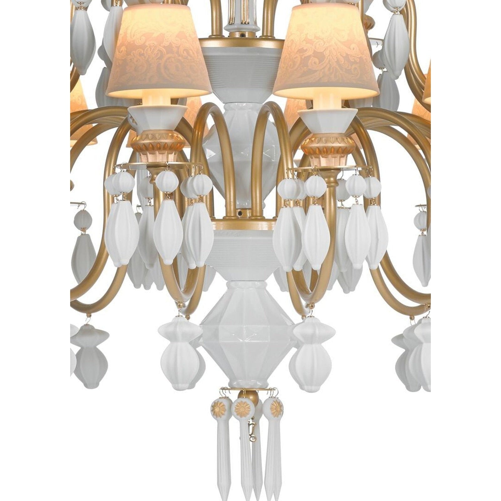 24-Light White Porcelain Gloss Chandelier