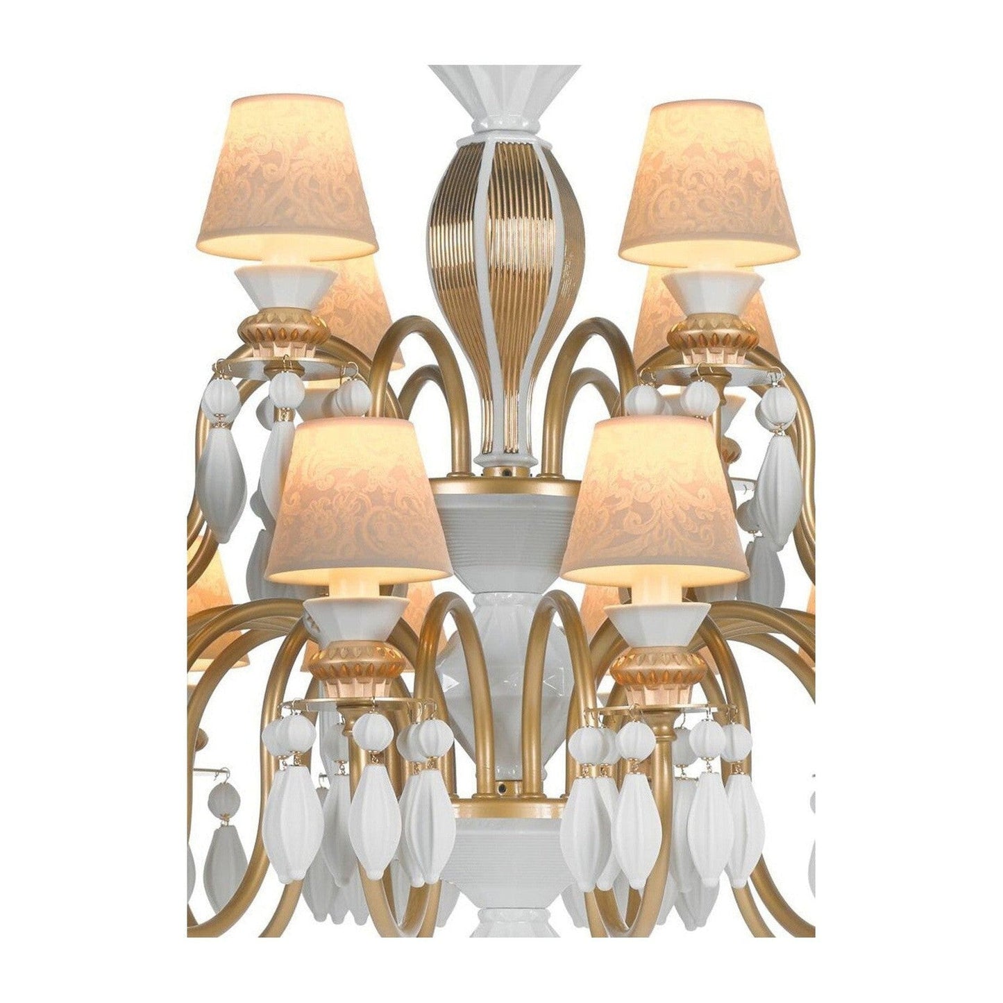 24-Light White Porcelain Gloss Chandelier