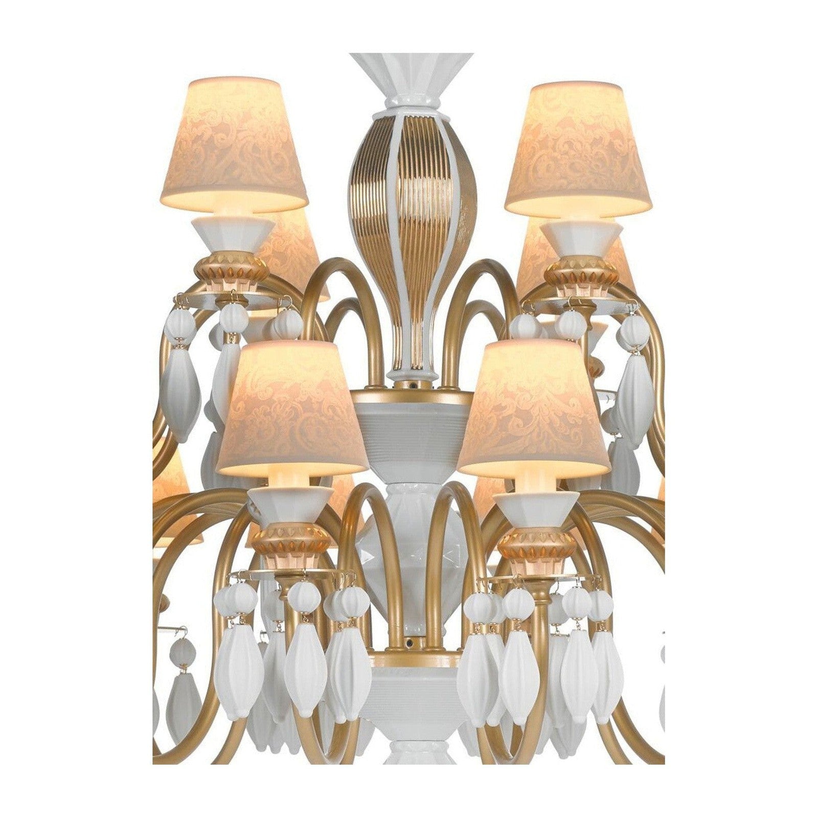 24-Light White Porcelain Gloss Chandelier