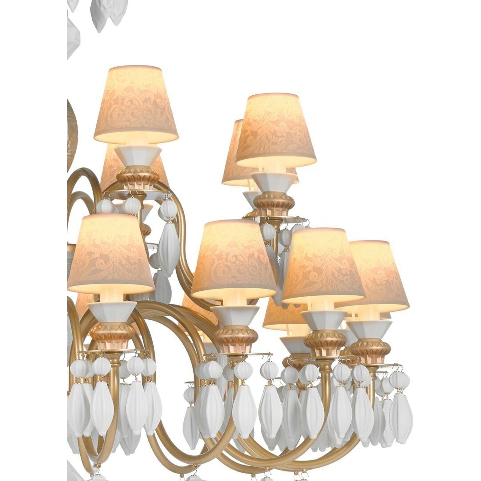 24-Light White Porcelain Gloss Chandelier