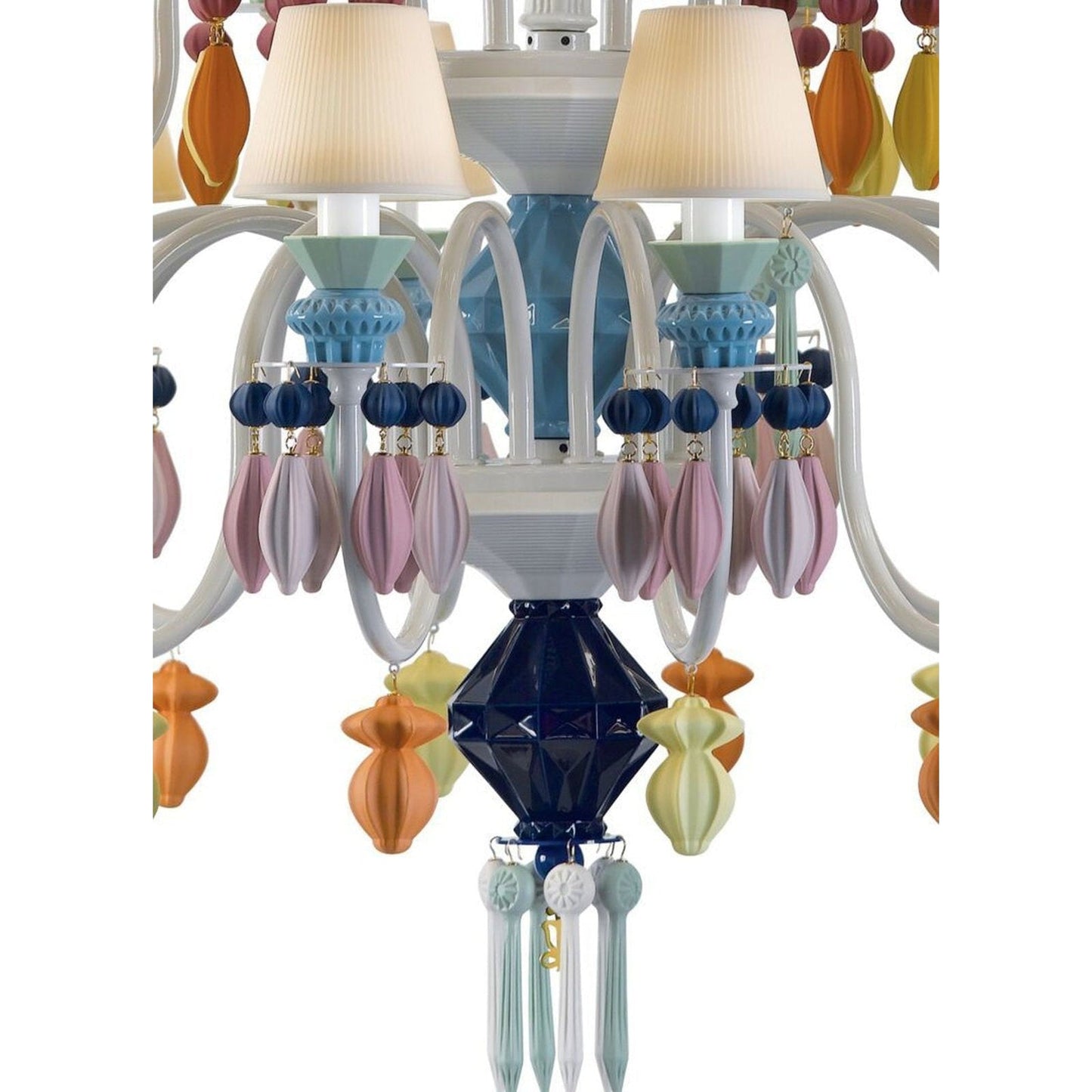 24-Light White Porcelain Gloss Chandelier
