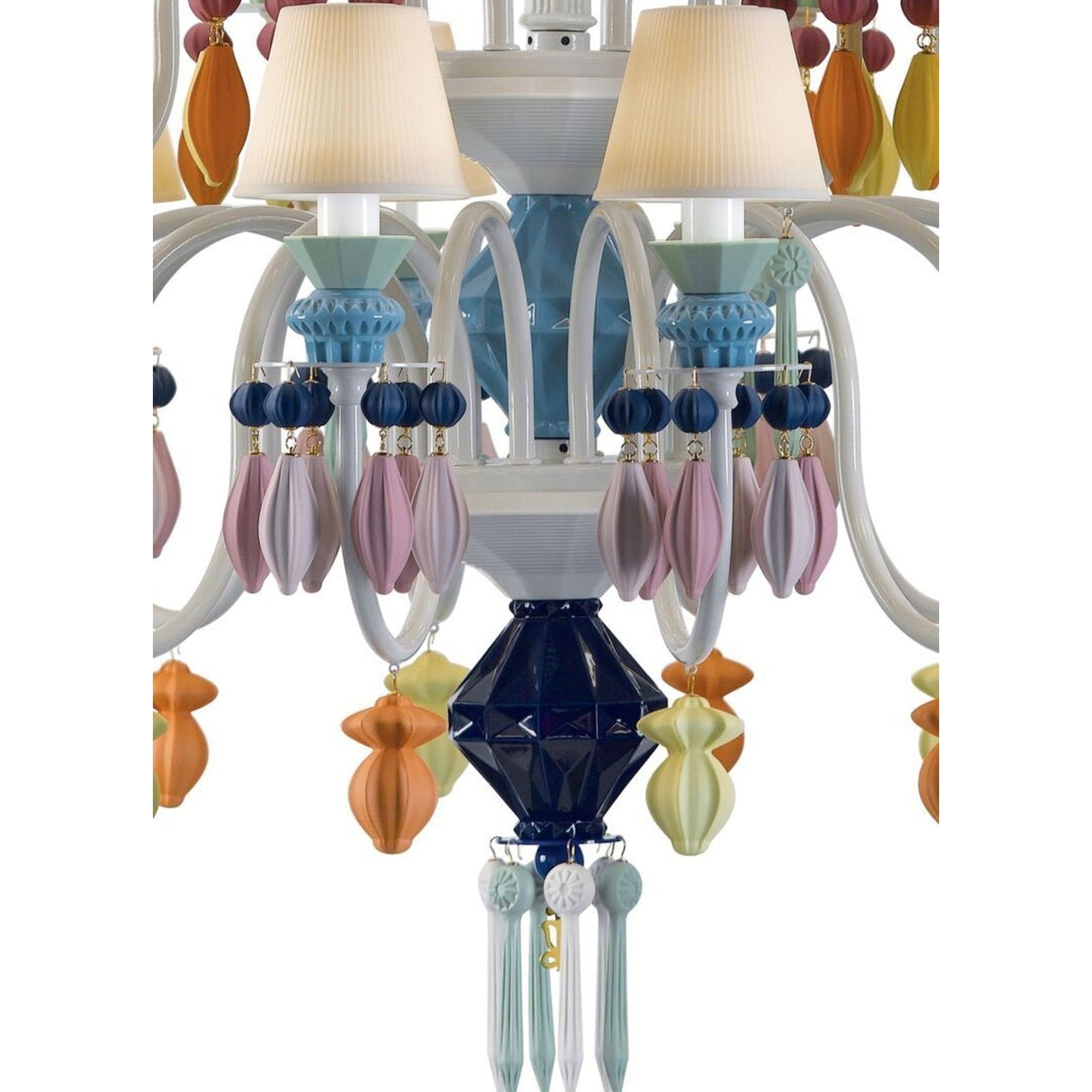 24-Light White Porcelain Gloss Chandelier