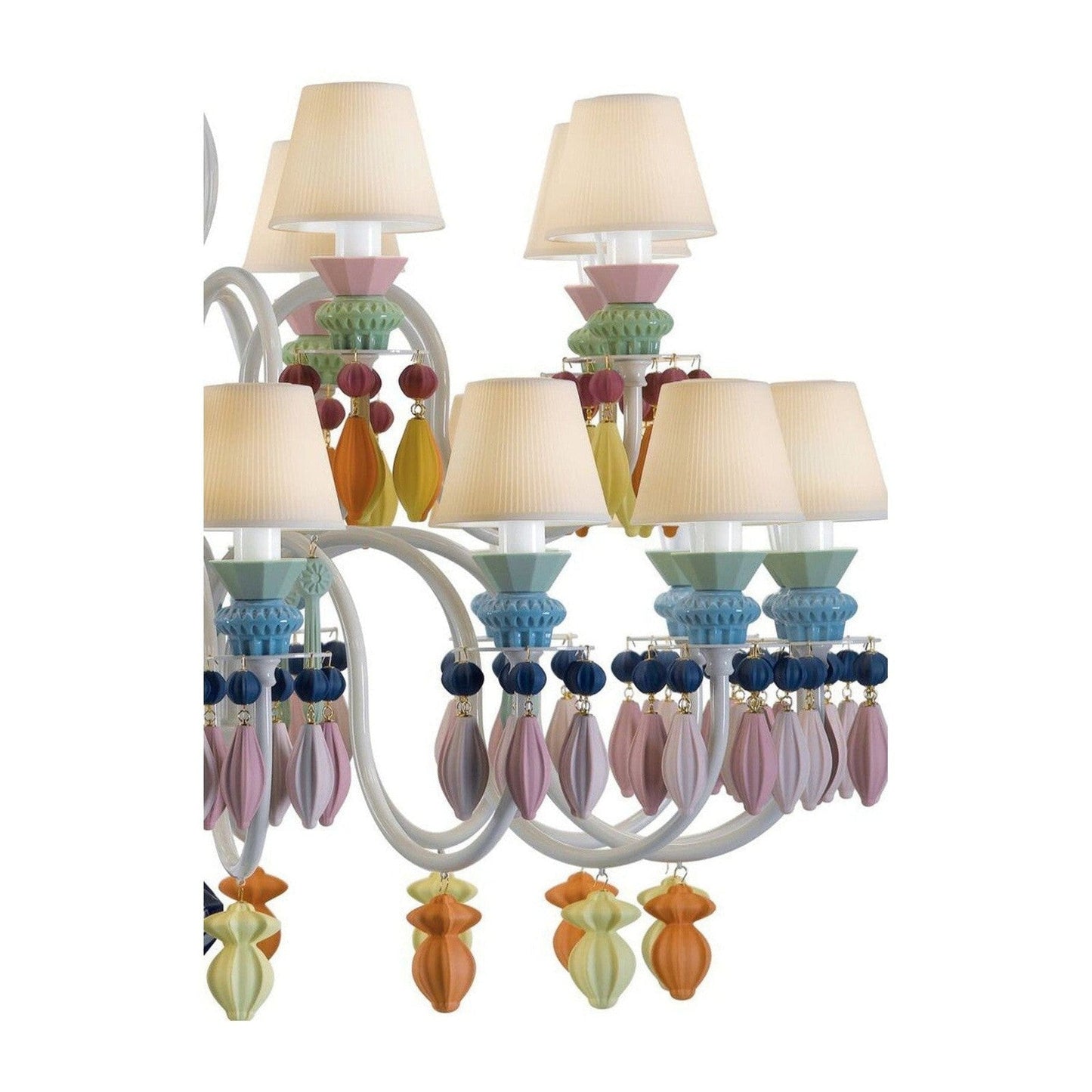 24-Light White Porcelain Gloss Chandelier