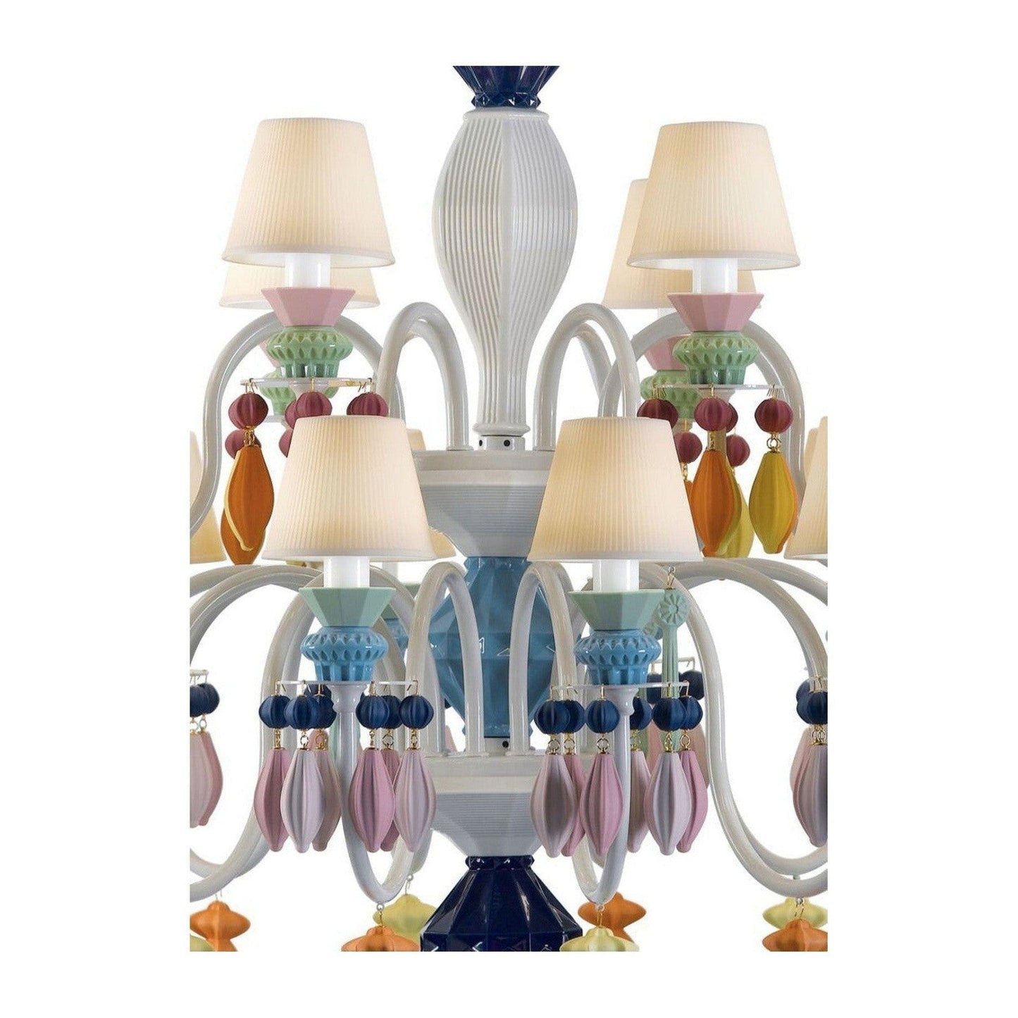 24-Light White Porcelain Gloss Chandelier