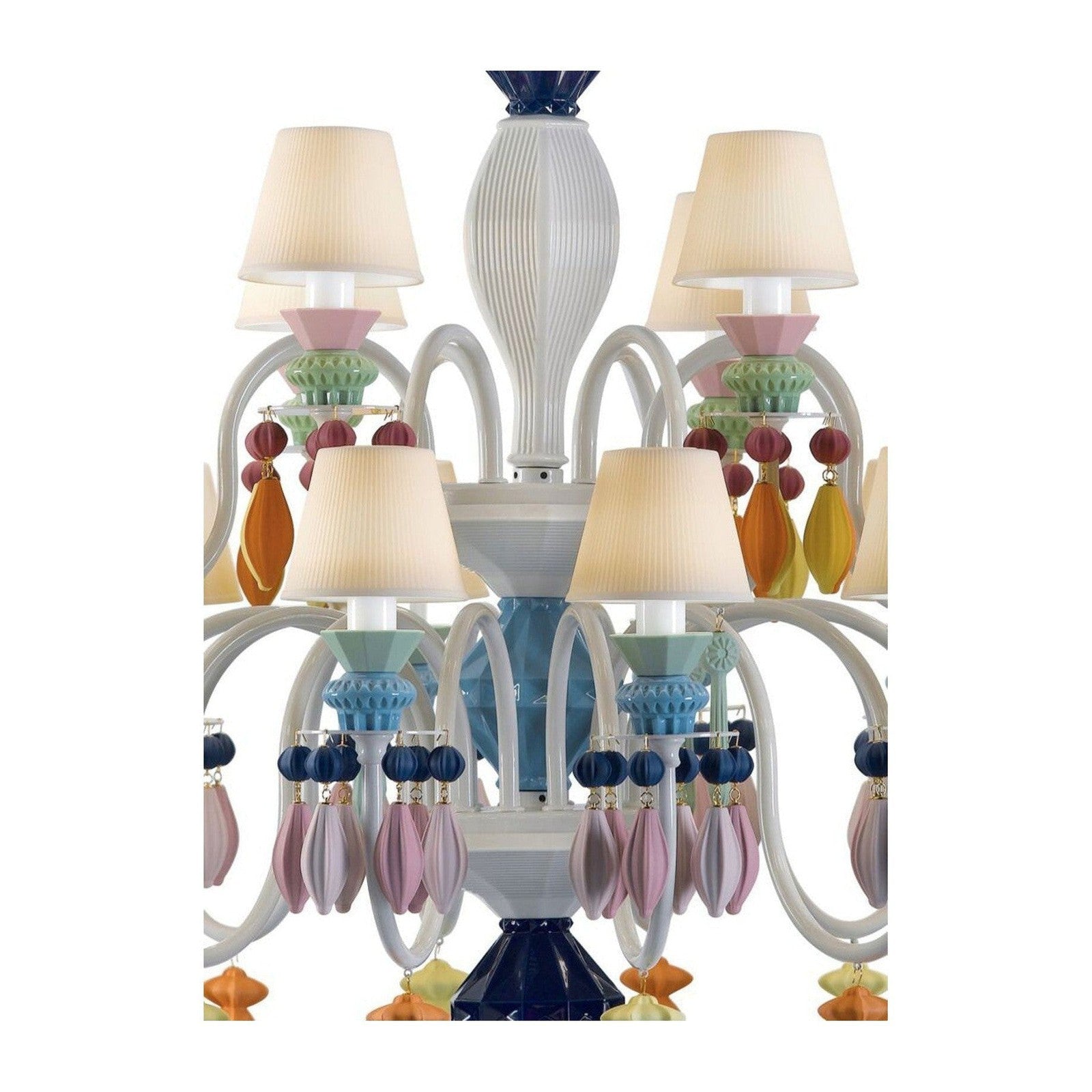 24-Light White Porcelain Gloss Chandelier