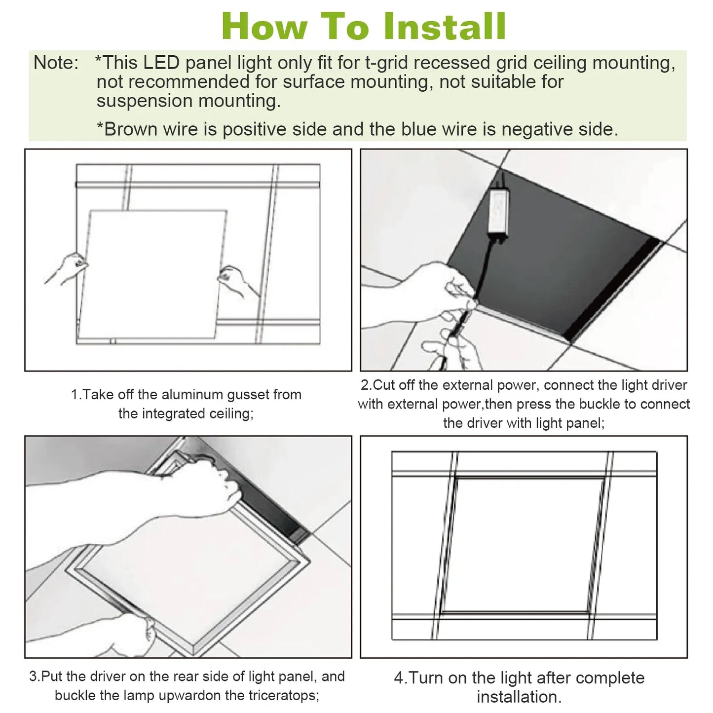 2x2ft 48W Cold White Recessed Panel Light