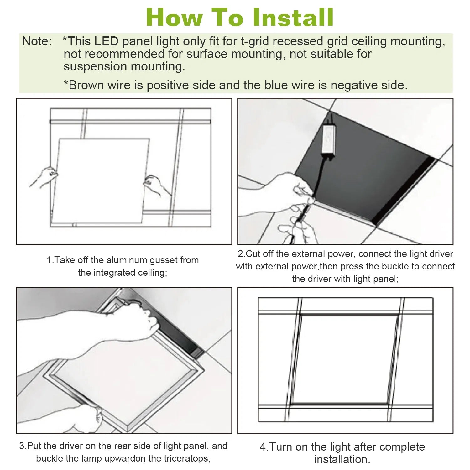 2x2ft 48W Cold White Recessed Panel Light