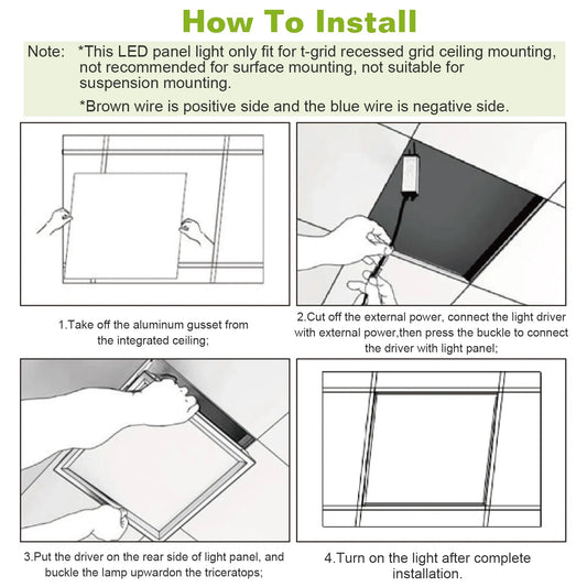 2x2ft 48W Cold White Recessed Panel Light