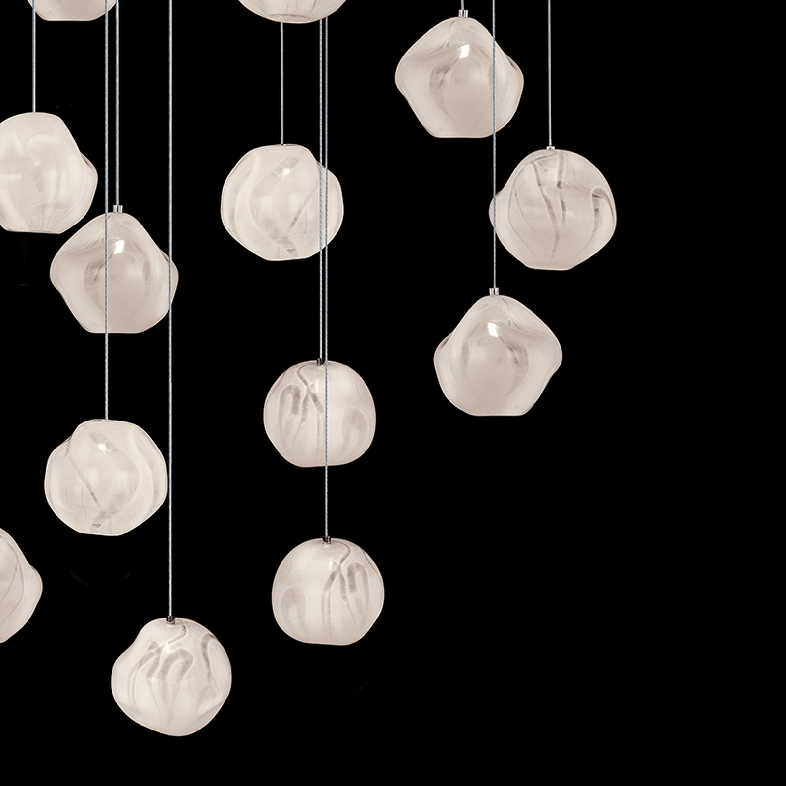 32-Inch Sculptural Handblown Glass Pendant Light