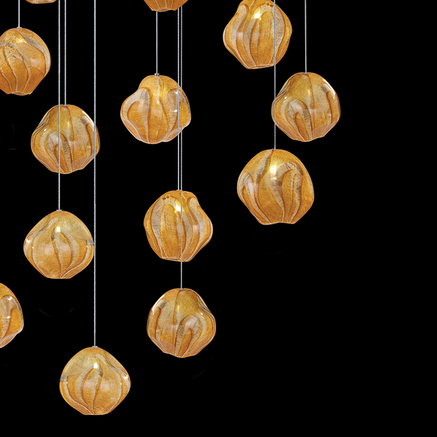 32-Inch Sculptural Handblown Glass Pendant Light