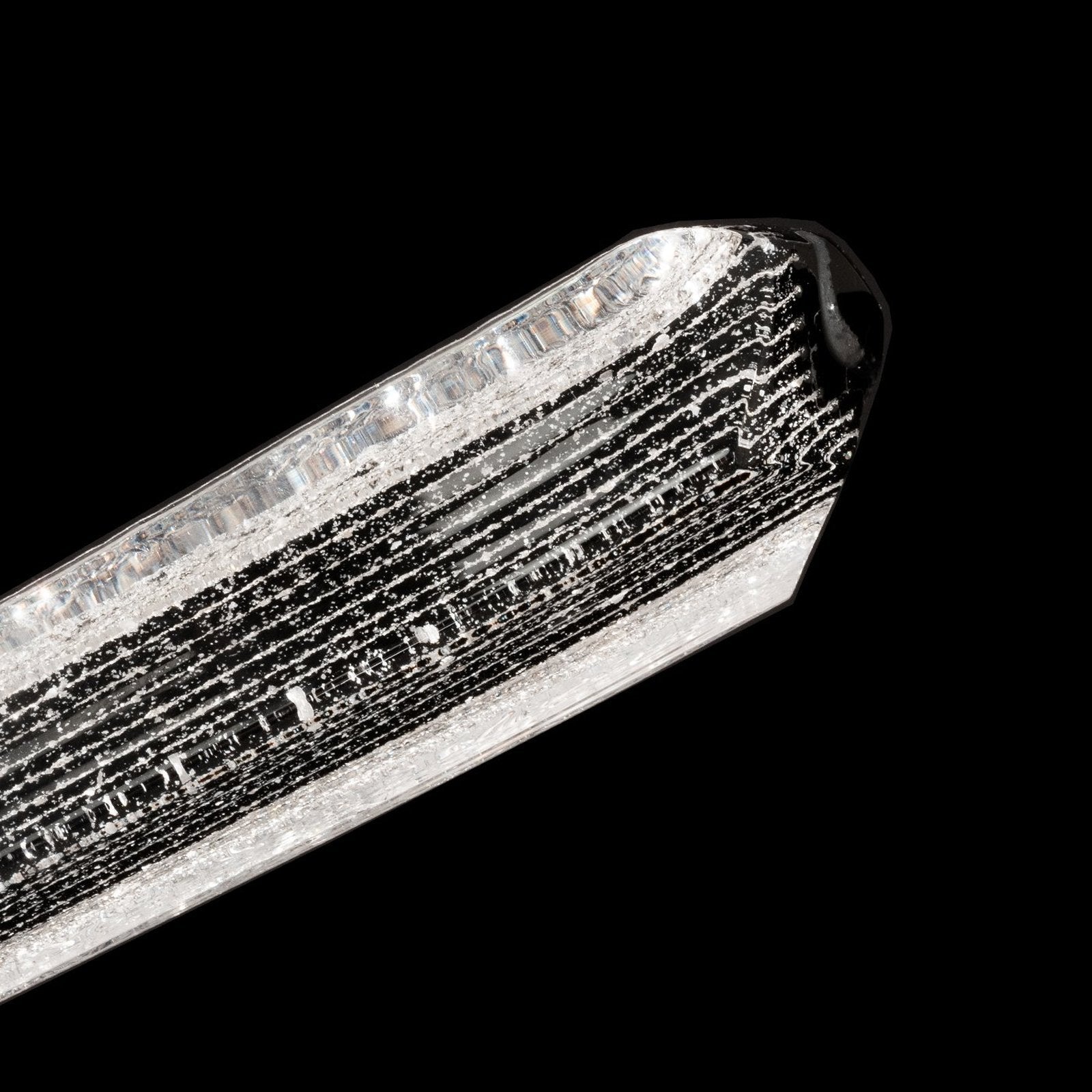 34-Inch 17-Spire Crystal Pendant Light / Silver/Meteorite