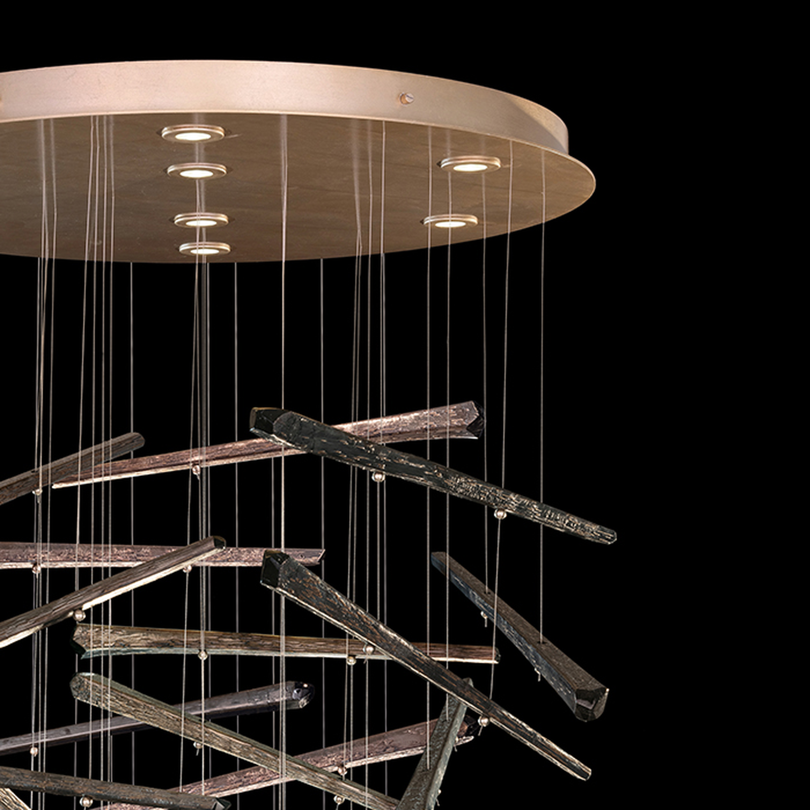 34-Inch 17-Spire Crystal Pendant Light
