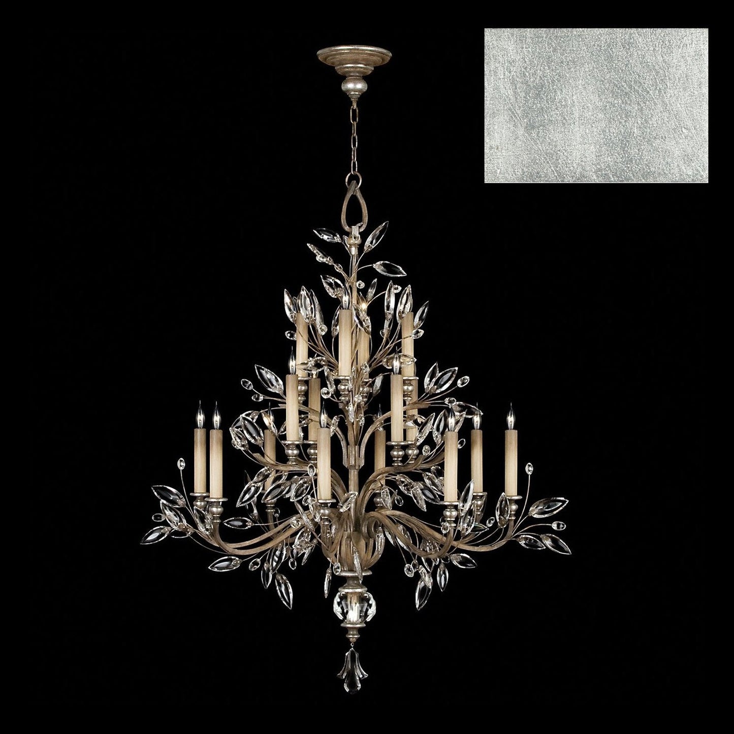 45-Inch Crystal Leaf Round Chandelier