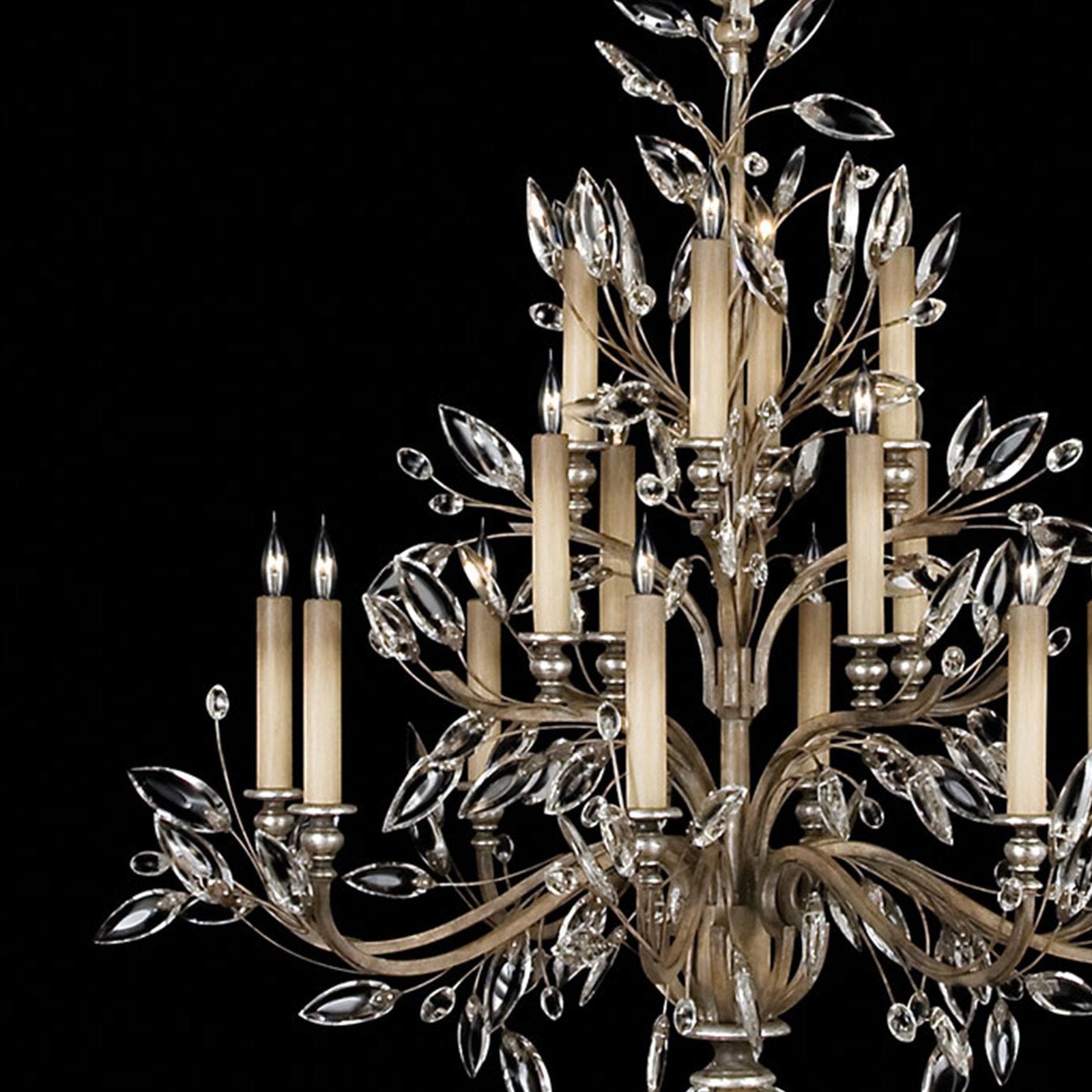 45-Inch Crystal Leaf Round Chandelier