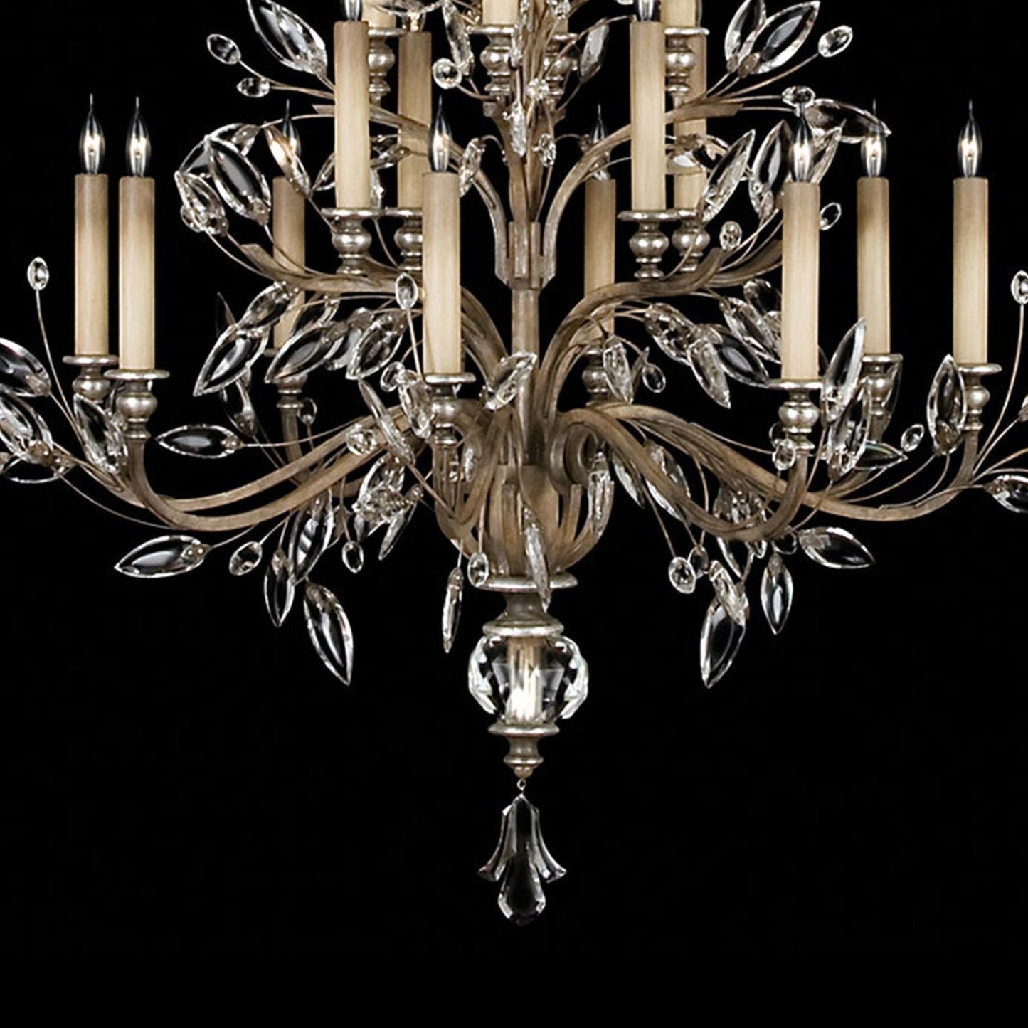 45-Inch Crystal Leaf Round Chandelier