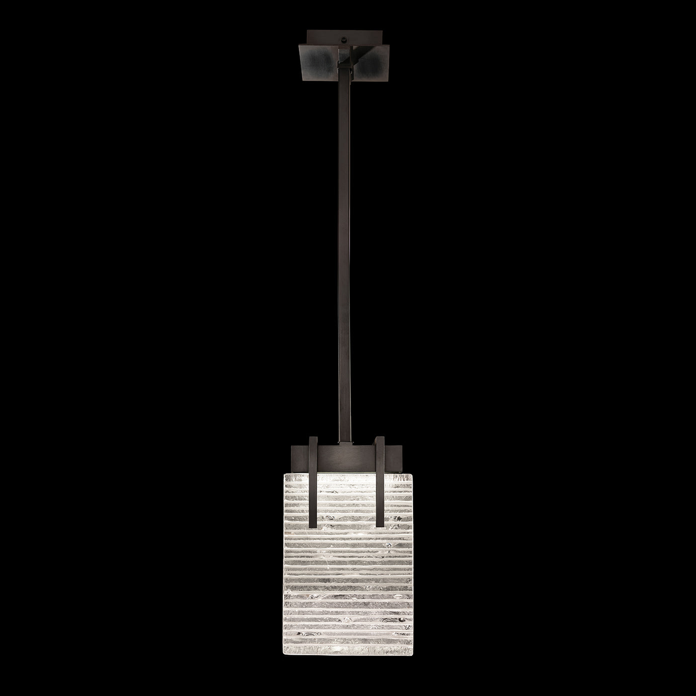 7.75-Inch Textured Cast Crystal Pendant Light