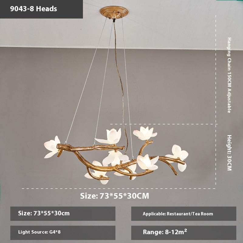 8-Light Lotus Resin Nordic Chandelier