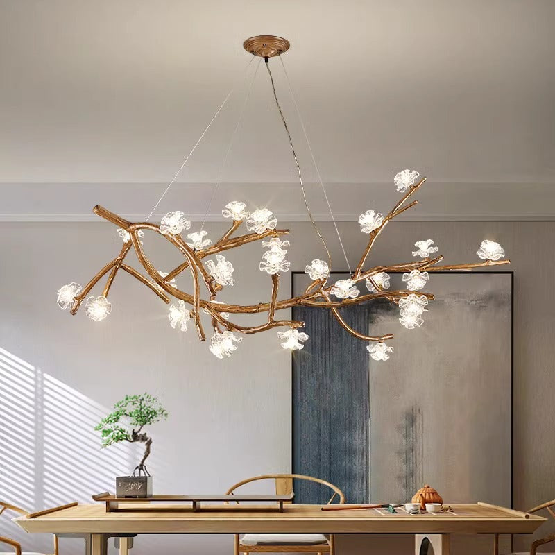 8-Light Lotus Resin Nordic Chandelier