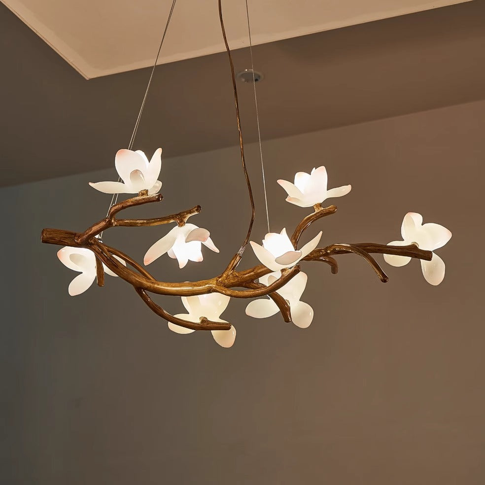 8-Light Lotus Resin Nordic Chandelier