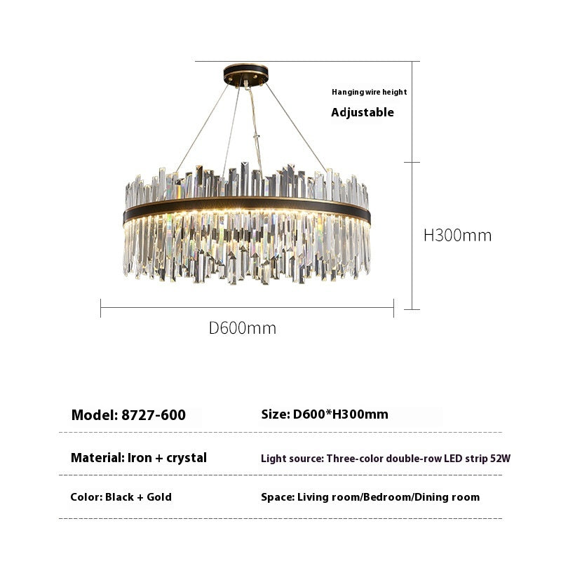 Black Gold Copper LED Crystal Chandelier