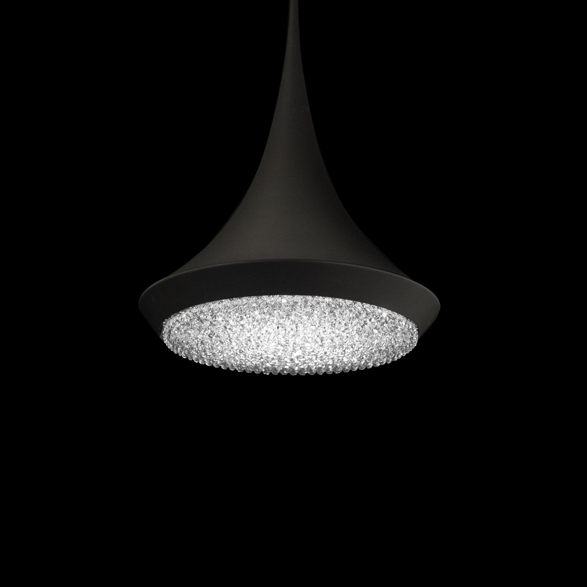 Black Optic Crystal LED Linear Pendant Light / Black