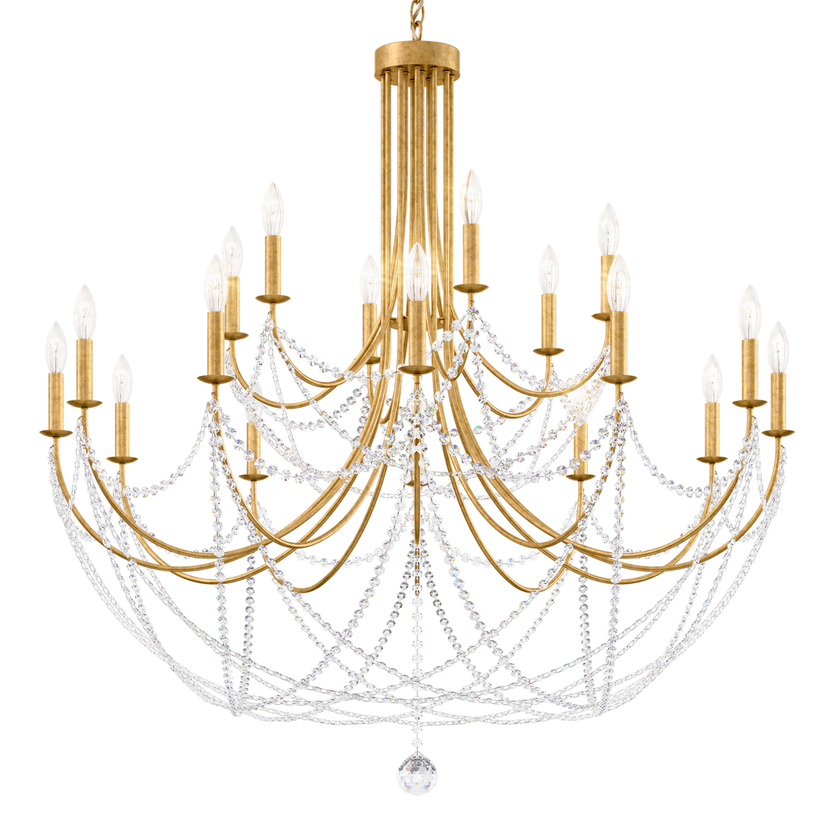 Heirloom Gold Draped Crystal Chandelier / Heirloom Gold