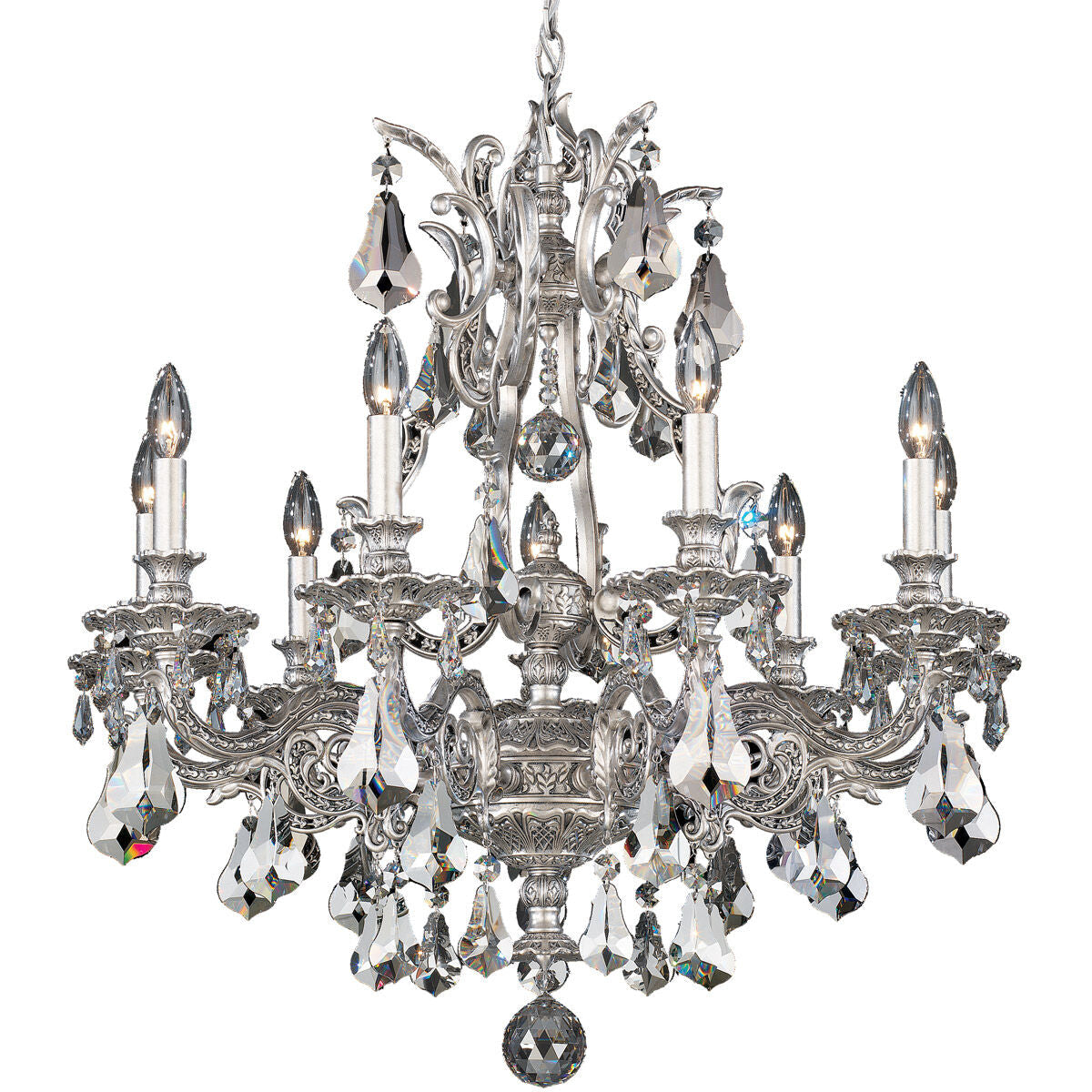 Heirloom Gold Rococo Crystal Chandelier / Heirloom Gold / Clear Crystals From Swarovski