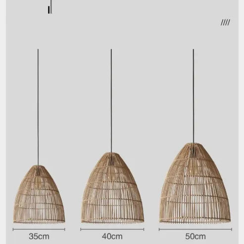 Japanese Woven Rattan Ceiling Light