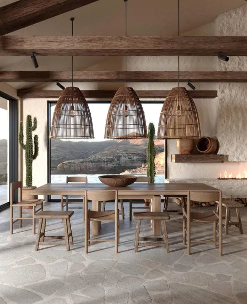 Japanese Woven Rattan Ceiling Light / 9W / 35cm
