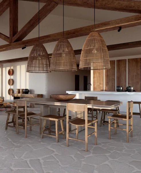 Japanese Woven Rattan Ceiling Light