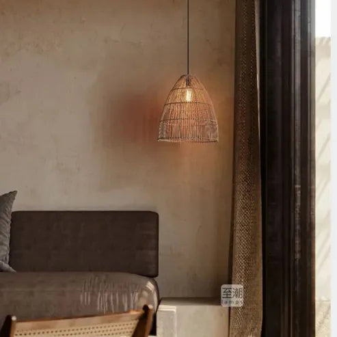 Japanese Woven Rattan Ceiling Light