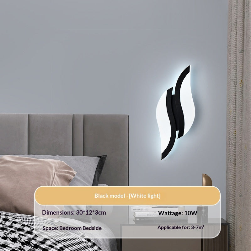 Modern Black or White LED Wall Light / White / warm light