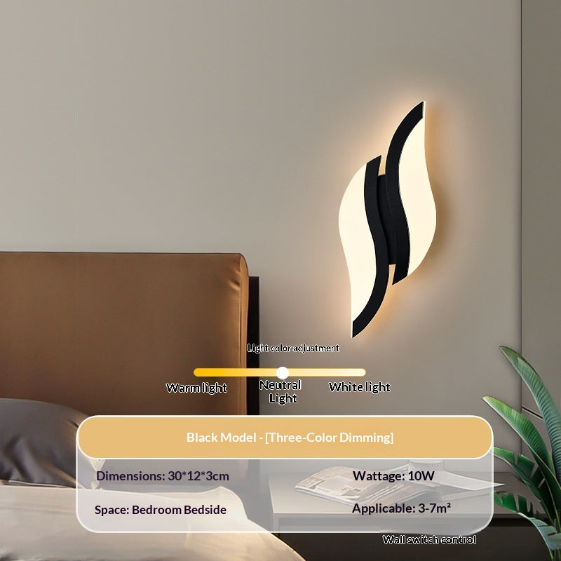 Modern Black or White LED Wall Light / Black / warm light