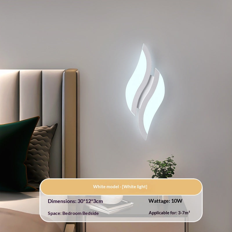 Modern Black or White LED Wall Light / White / White light
