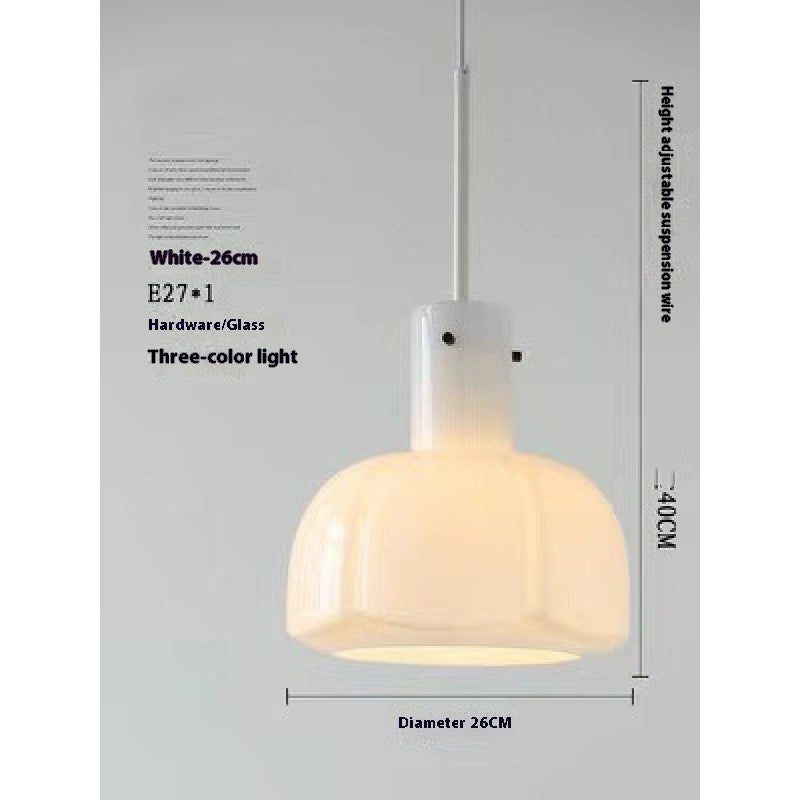 Retro Coloured Glass Bud Pendant Light / E27 Tricolor Light / Beige