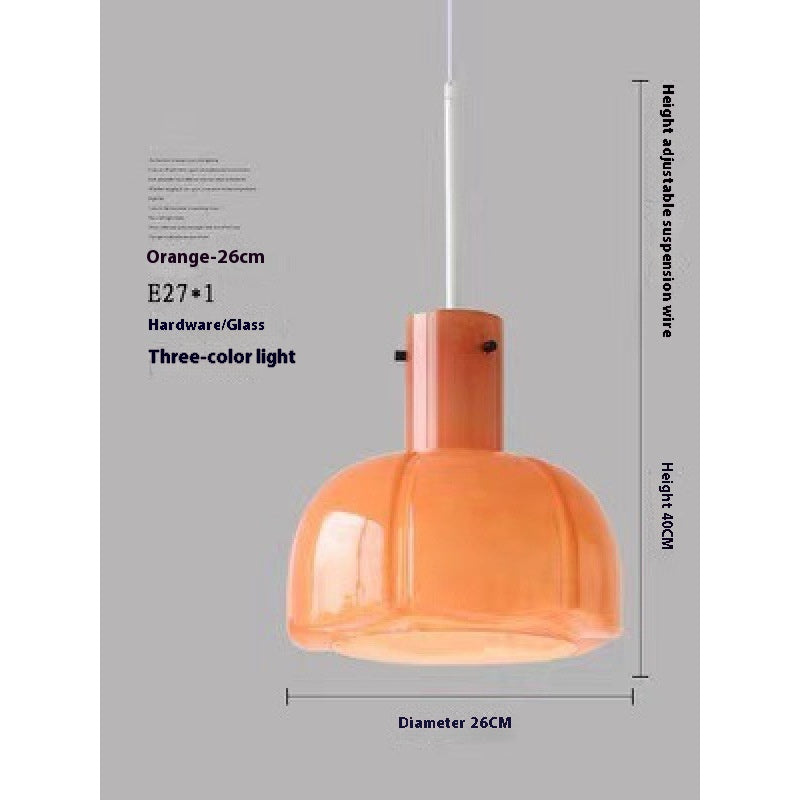 Retro Coloured Glass Bud Pendant Light
