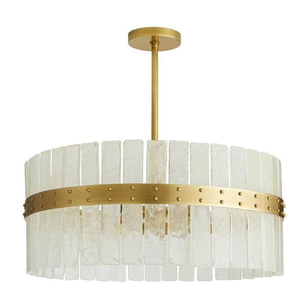 Seeded Glass Antique Brass Chandelier / Default Title