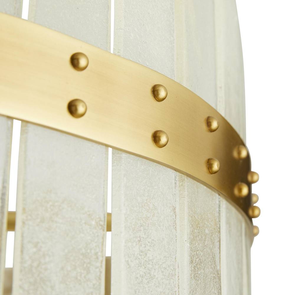 Seeded Glass Antique Brass Chandelier